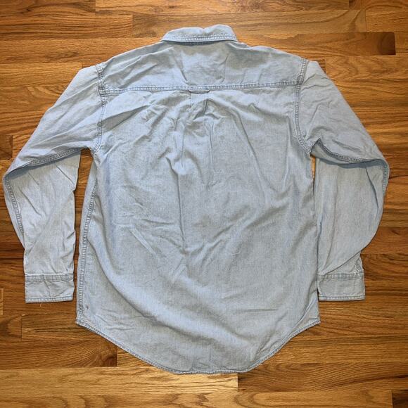 Vintage Warner Bros Button Up Taz WILD Denim Long Sleeve Shirt Mens Size Medium - Picture 2 of 10